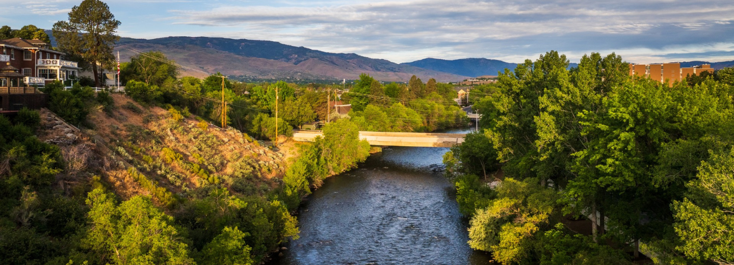 Image of the Keystone Avenue Bridge crossing a river.
